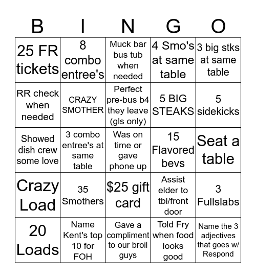 Sippin' Saturday Bingo Card