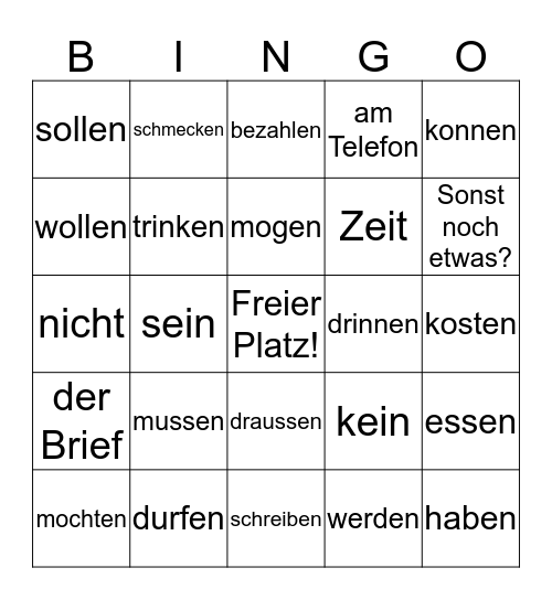 Wiederholung Kapitel 6 Bingo Card