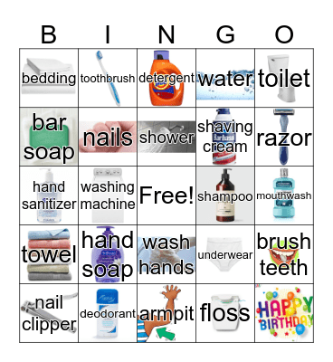 Hygiene Bingo Card