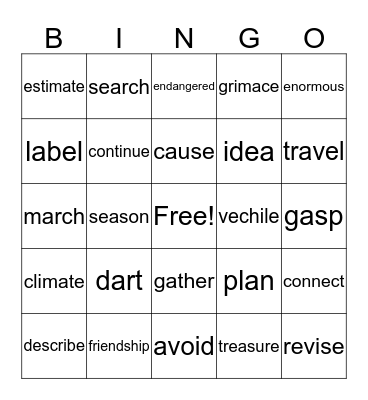 Tier Two Bingo Card