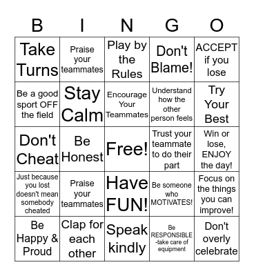 Wildcat Way Field Day  Bingo Card