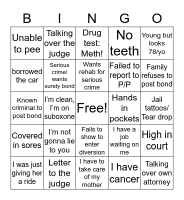 Motion hour BINGO Card