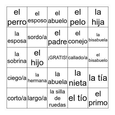 LO TENGO / PONGO Bingo Card