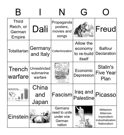 SSWH17/18 Test Review Bingo Card