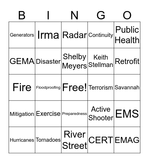 EMAG Conference and Training Summit 2019 Bingo Card