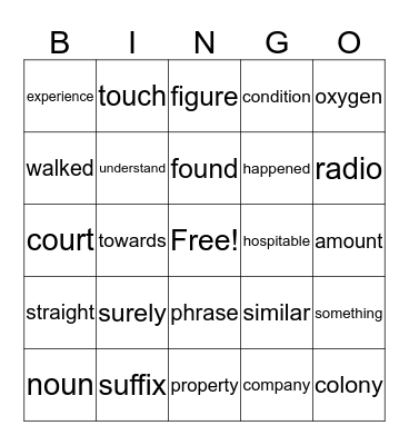 4th Grade Reading Bingo Card