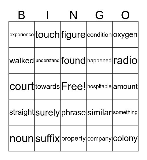4th Grade Reading Bingo Card