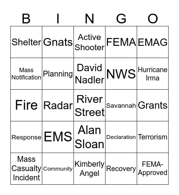 EMAG Conference and Training Summit 2019 Bingo Card
