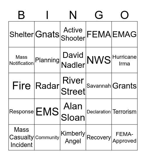 EMAG Conference and Training Summit 2019 Bingo Card