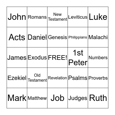 BIBLE BINGO Card