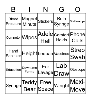 Broadway Nurse Week Bingo Card