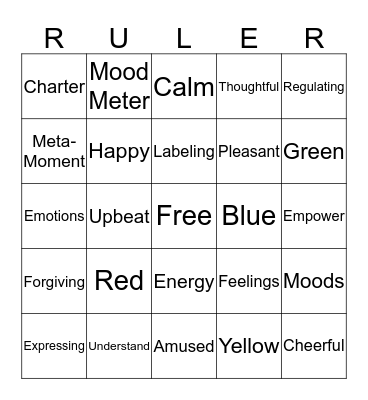 RULER Bingo Card