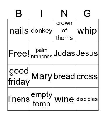 Easter Bingo Card