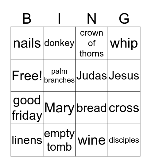 Easter Bingo Card