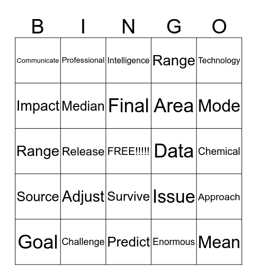 Vocabulary Units 1-2 Bingo Card