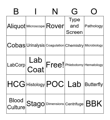 Lab Week Bingo Card