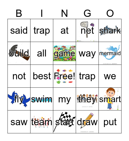 How To Catch A Mermaid Sight Word Bingo! Bingo Card
