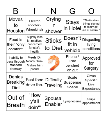 My 600lb Life Bingo Card