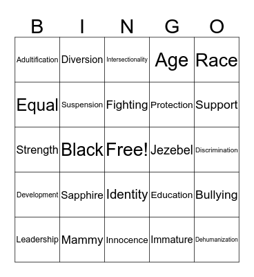 Black Girls and Leadership Bingo Card