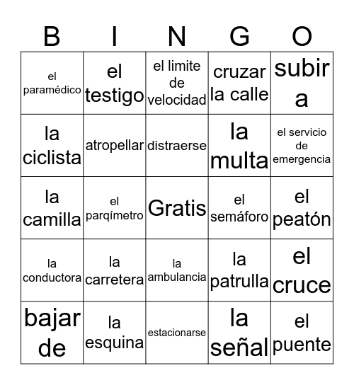 9 En la calle Bingo Card