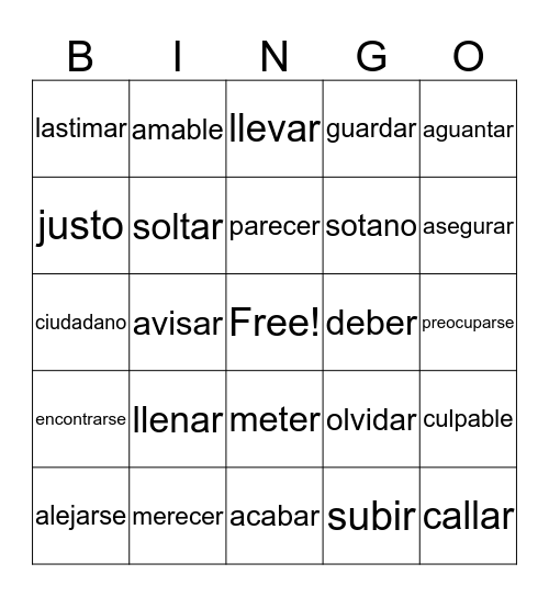 La Guerra Sucia Bingo Card