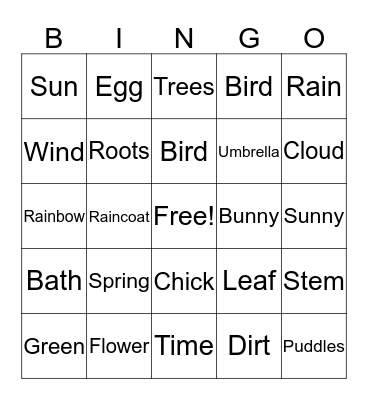 Spring-o Bingo Card