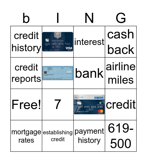 credit Bingo Card
