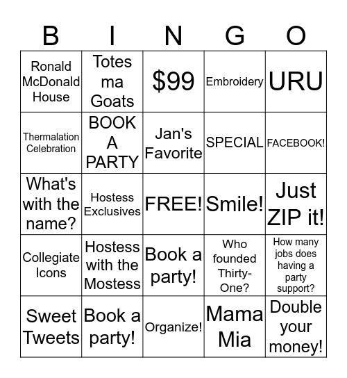 Springy-O BINGy-O -- 31 style Bingo Card