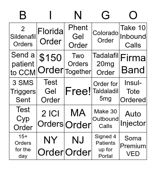 menMD Bingo Card
