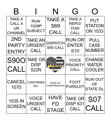 Dispatcher Bingo!  Bingo Card