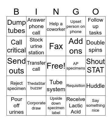 LAB WEEK (Central) Bingo Card