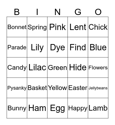 Easter Bingo Card