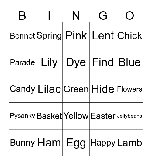 Easter Bingo Card
