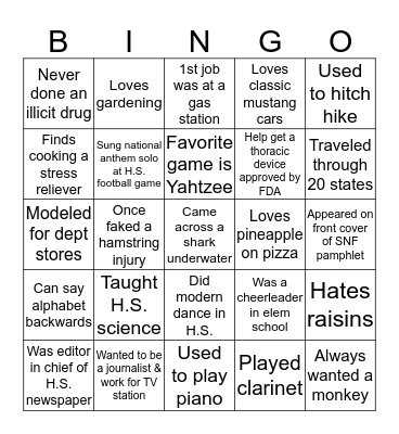 Who's your Therapist? Bingo Card