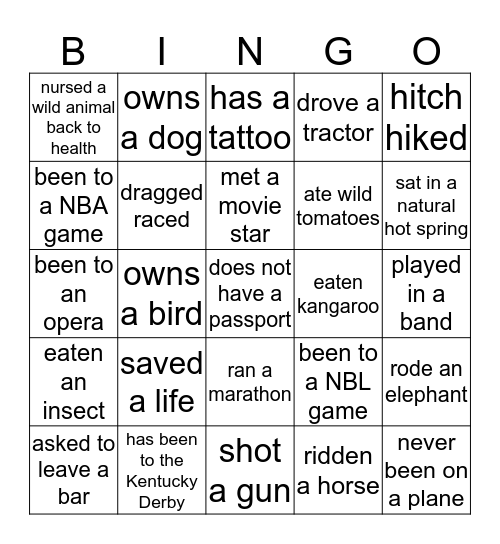 Find Someone Who... Bingo Card