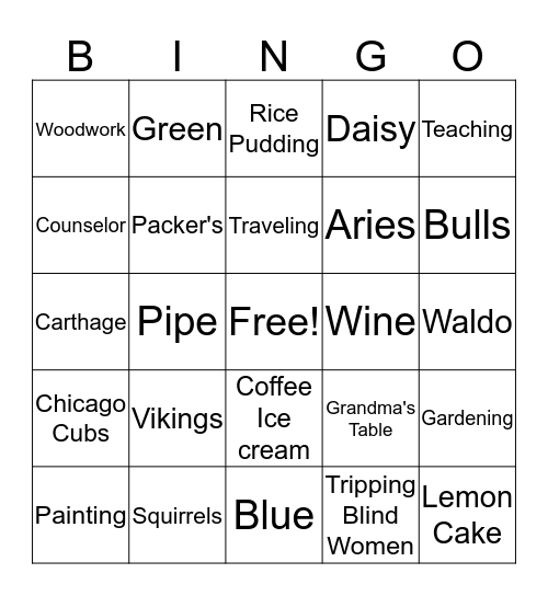 Birthday Twins Bingo Card