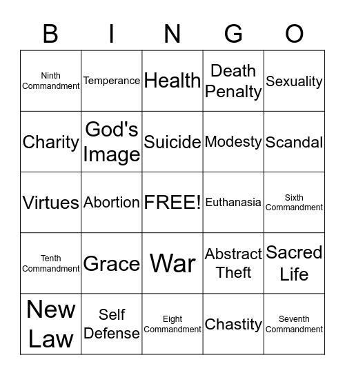 Moral Truths Bingo Card