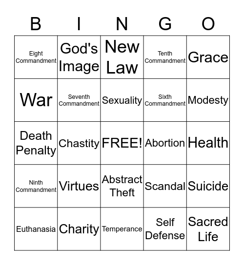 Moral Truths Bingo Card