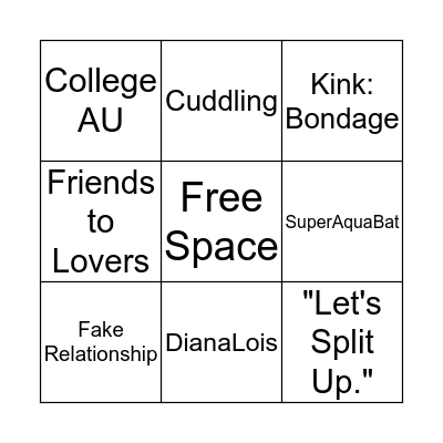 DC Bingo 2019 Bingo Card