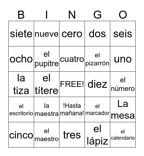 VAMOS A MIRAR ALREDEDOR DE NUESTRO SALÓN DE CLASE Bingo Card