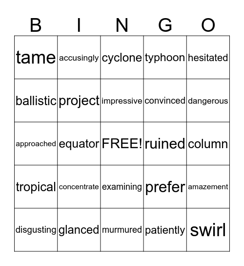 Grade 3 Bingo January Bingo Card