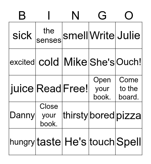 Unit 1  Bingo Card
