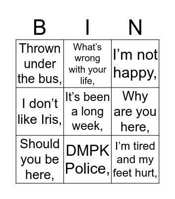 Will Bingo Card