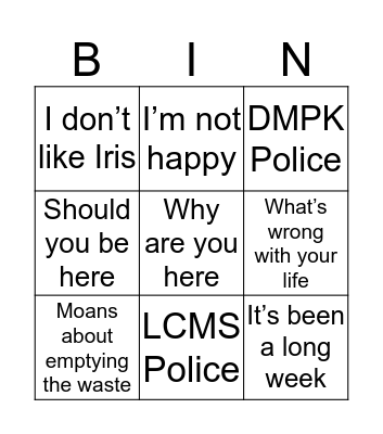 Will Bingo Card