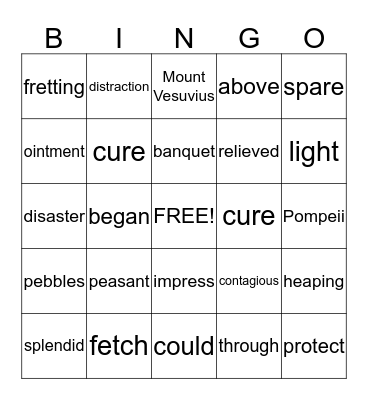 Grade 3 February Bingo Card
