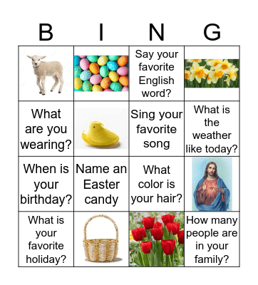 Easter Bingo Card