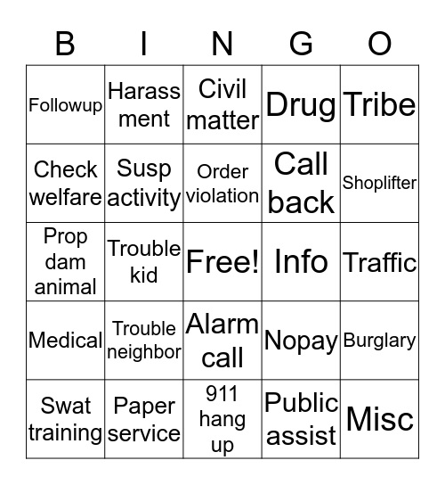 Dispatcher Appreciation week 2019 Bingo Card