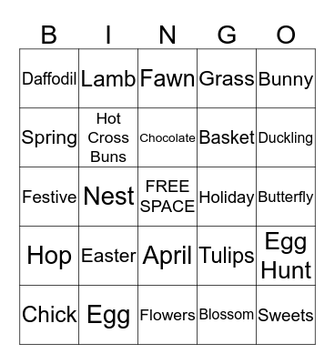 Easter Bingo Card