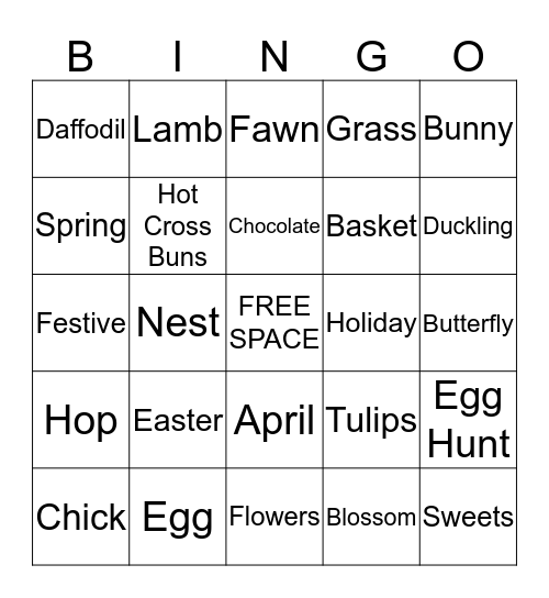 Easter Bingo Card