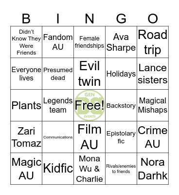 DCTVGen Bingocards Bingo Card